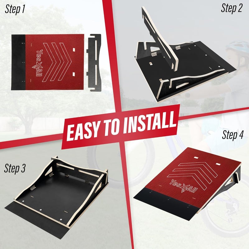 Yes4All منحدر تزلج قطعة واحدة، منحدر دراجة، منحدر تزلج - تصميم للمبتدئين، أكثر متانة، آمن، سعة 220 رطل - Image 5